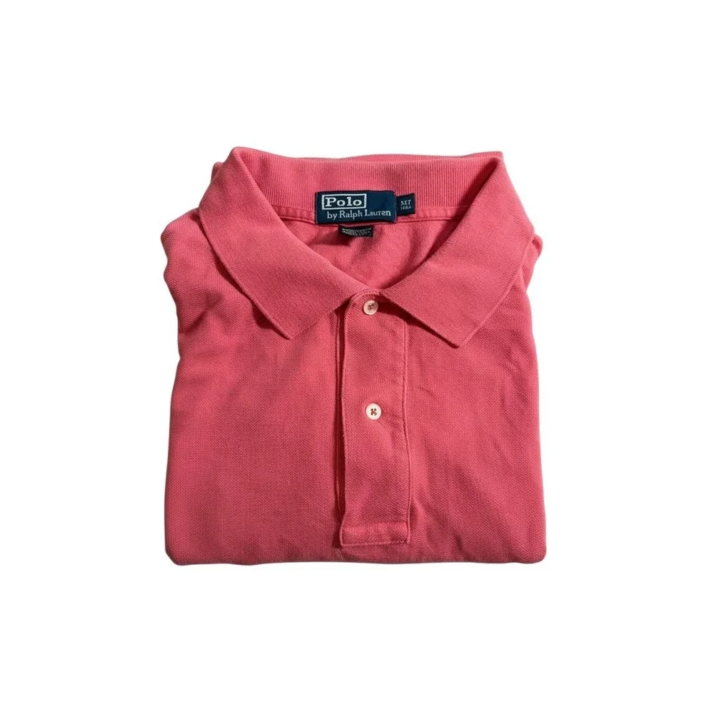 Polo Ralph Lauren Polo Shirt XLT Coral Pink Short Sleeve Pique Cotton Pony Logo